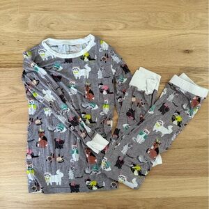 Little Sleepies Kids Cat Print Pajamas - Gray